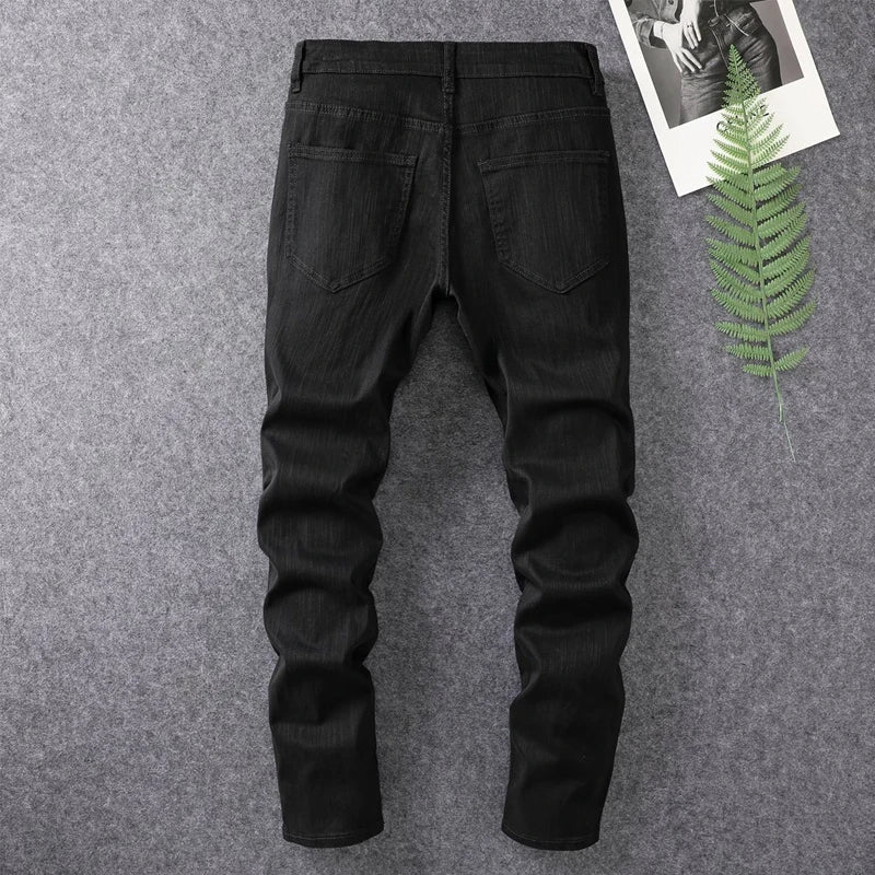 2024 spring and summer hot selling men's white distressed hot drilling