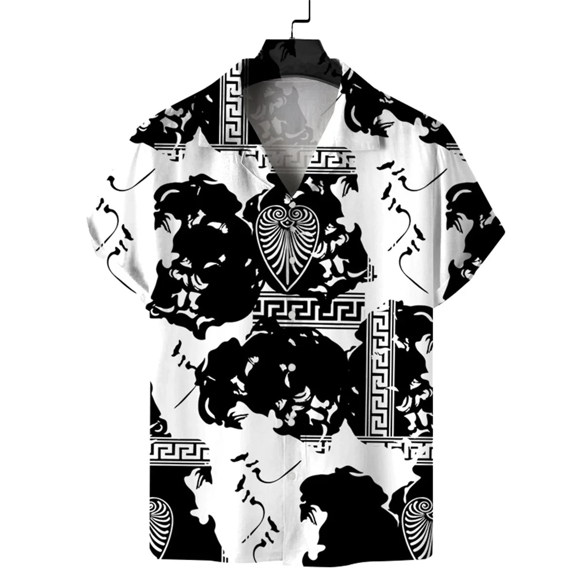 Men's short-sleeved Cuban collar casual shirt men's personalized