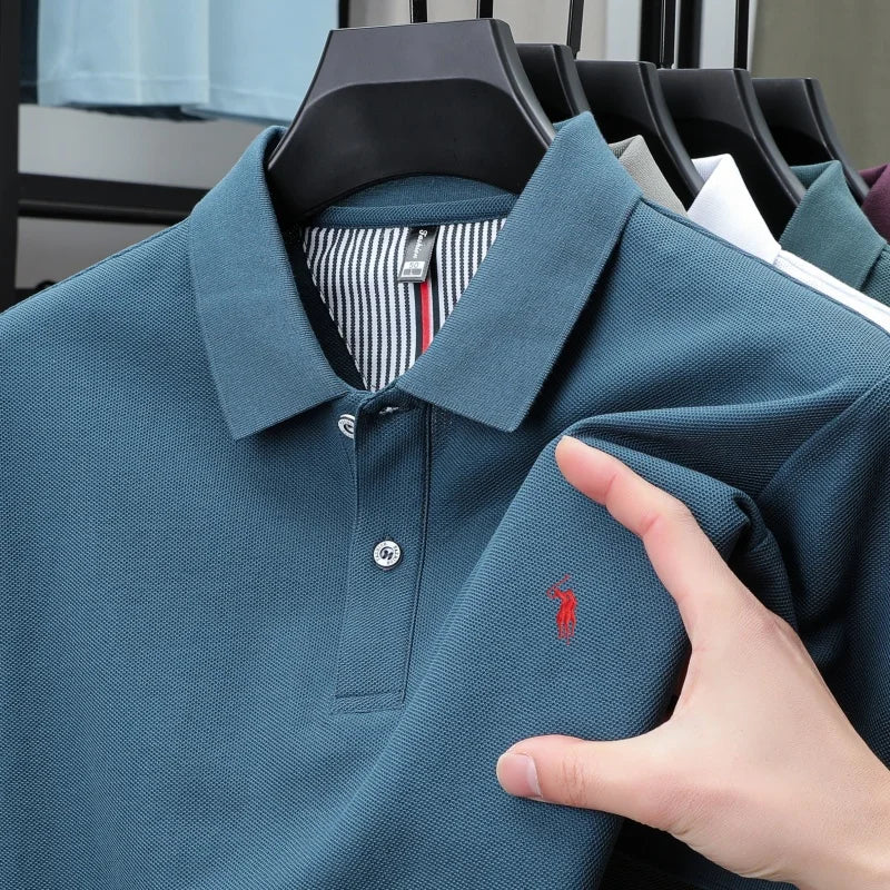 100% pure cotton men's breathable short sleeve T-shirt high-end luxury