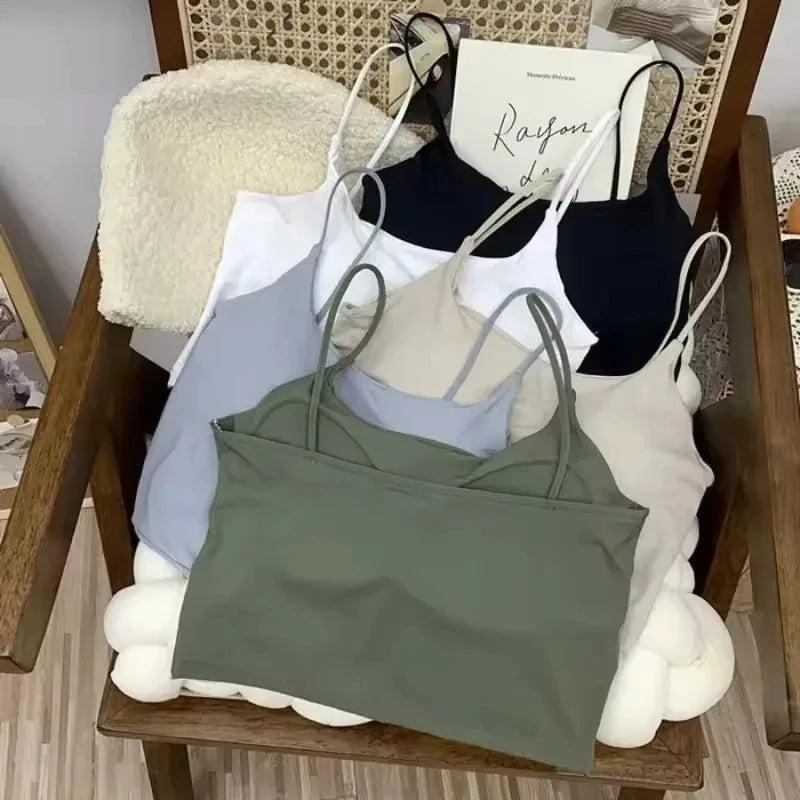 Summer Bra Top Sexy Women Ice Silk Crop Top Seamless Tube Tops
