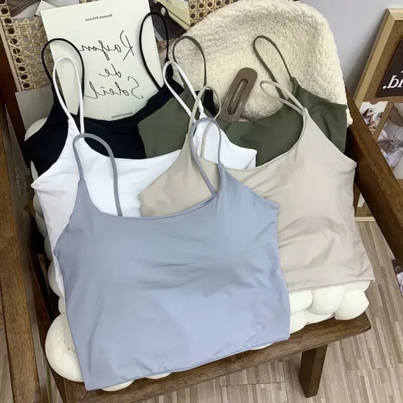 2024 Summer Bra Top Sexy Women Ice Silk Crop Top Seamless Tube Tops