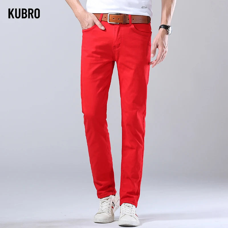 2024 Autumn New Men's Bright Stretch Fit Jeans Trendy Denim