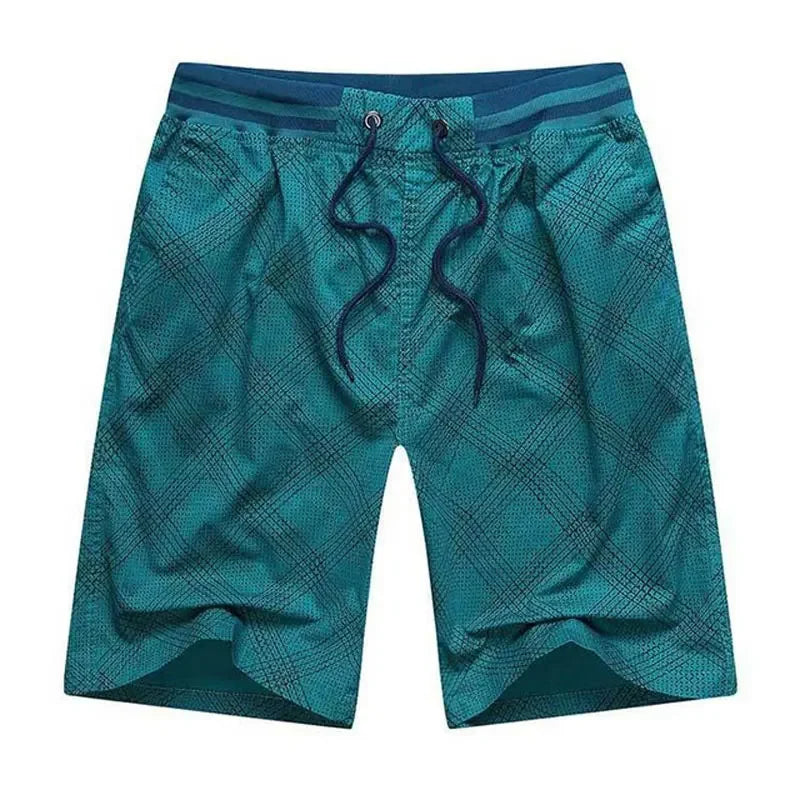 Bermuda Male Hot 2024 Summer Elastic Waist Mens Plaid Shorts Classic