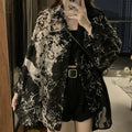 Long Sleeve Shirts Women Loose Tie Dye Gothic Streetwear All-match