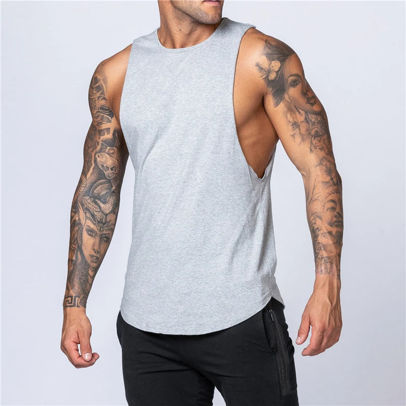 Men's Gym Clothing Summer Fitness Cotton Tank Top Men Jogging