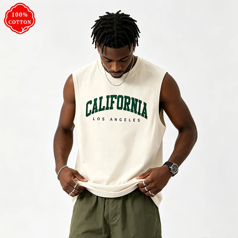 100% pure cotton men's summer casual loose California pattern printed