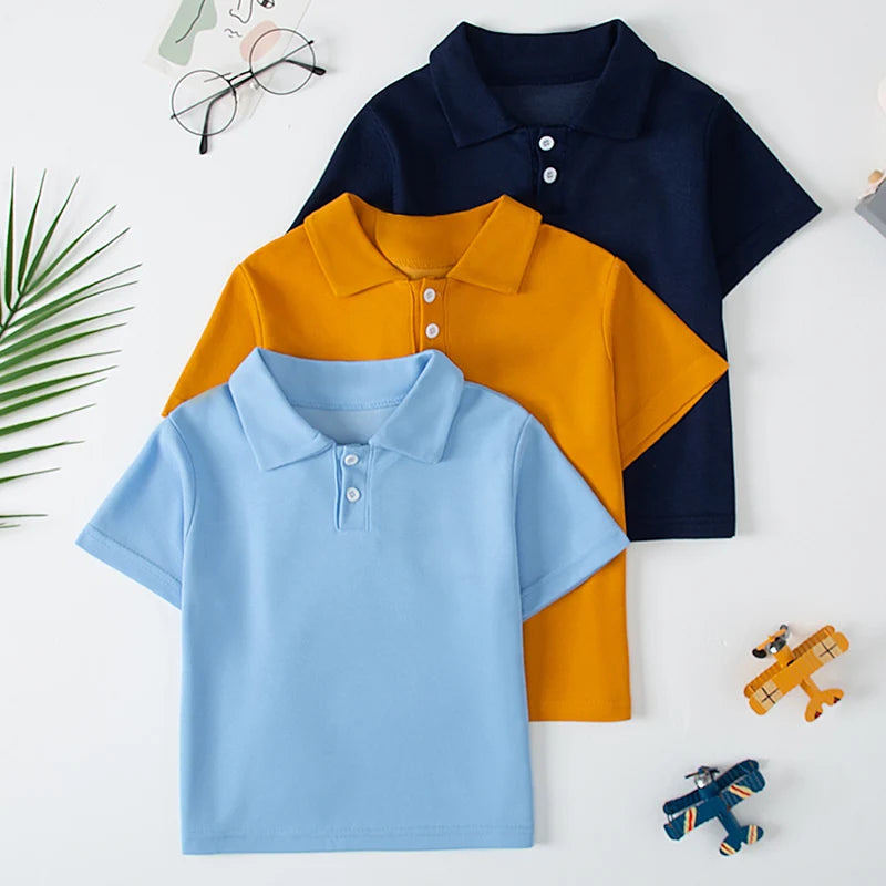 1/3 Pack Children's Solid color POLO Shirt Boy Handsome Fashion