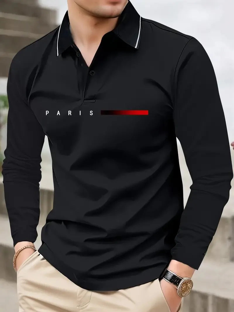 The new men's long-sleeved POLO shirt for Spring and Autumn 2025 is