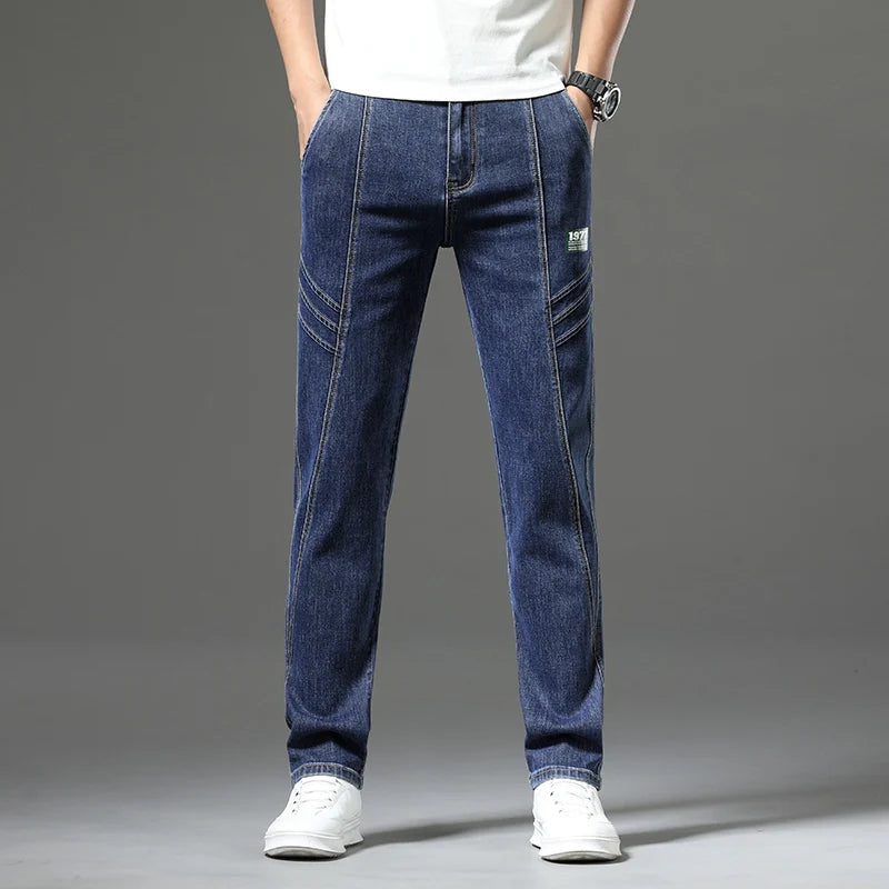 Luxury Stretchy Straight Leg Jeans Plus Size Loose Fit Fashionable
