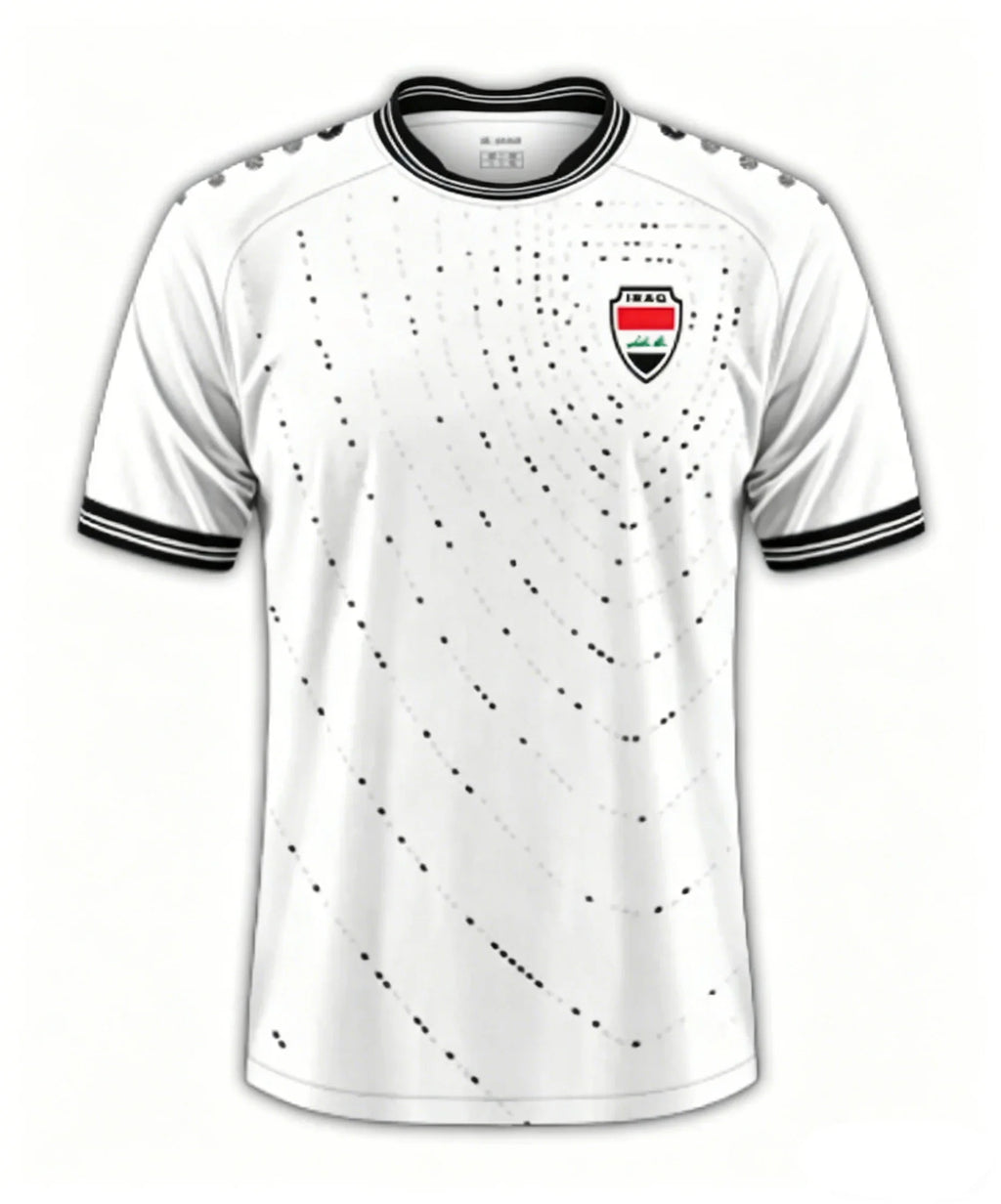 2026 Iraq Style Football Jersey Quick Dry Breathable Green White Fans