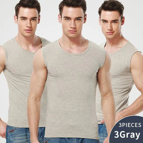1/3/5 pcs Men's Cotton Sleeveless Thin Vest Young Men's