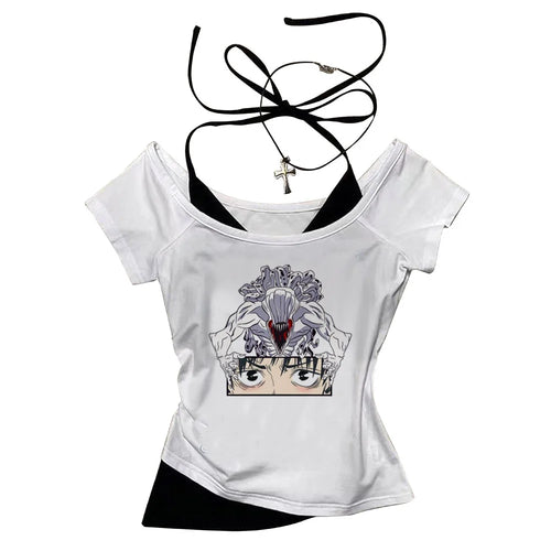 Jujutsu Kaisen Gojo crop top Slim Fit Cute summer babydoll cute shoujo