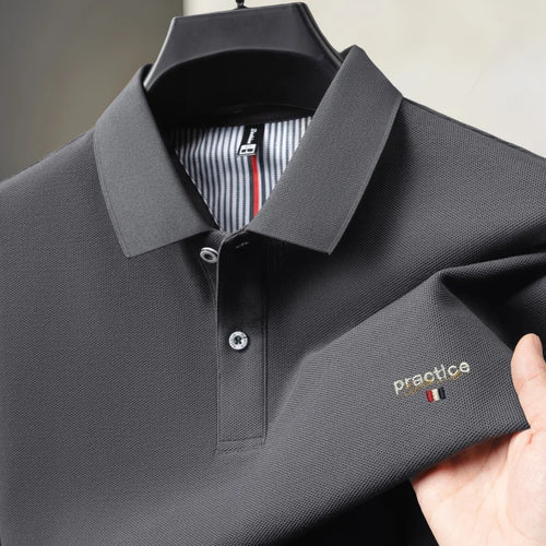 100% Pure Cotton Men's Classic Embroidered Polo Shirt Luxury