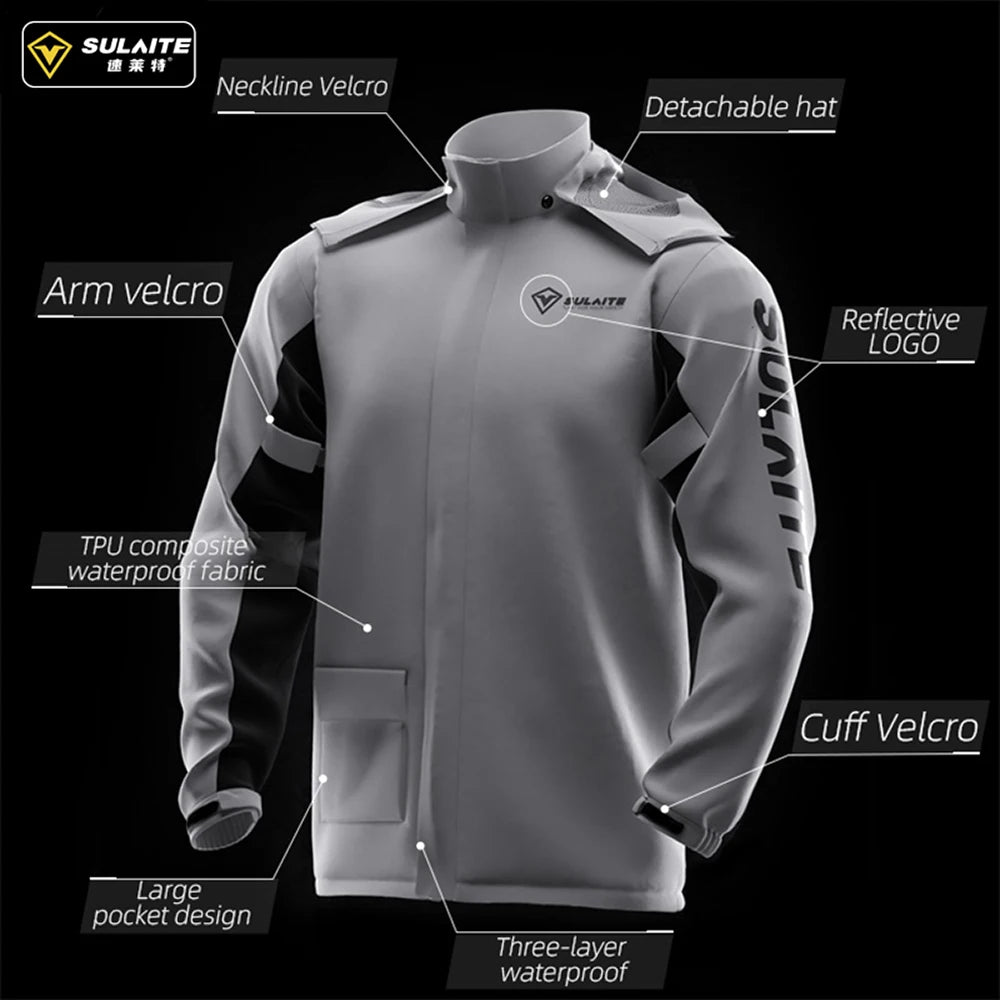 SULAITE Rain Suit Motorcycle Rain Gear Suit for Men & Women Jackets &