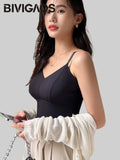 BIVIGAOS Women's Summer Seamless Ice Silk Cool Feeling Camisole V Neck
