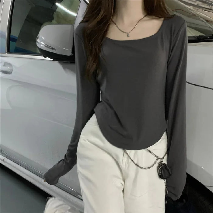 Women's temperament elegant bottoming thin section long-sleeved