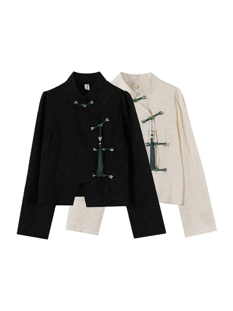 Women's Black Shirts and Blouse 90s Y2k Vintage Harajuku 2000s Chinese