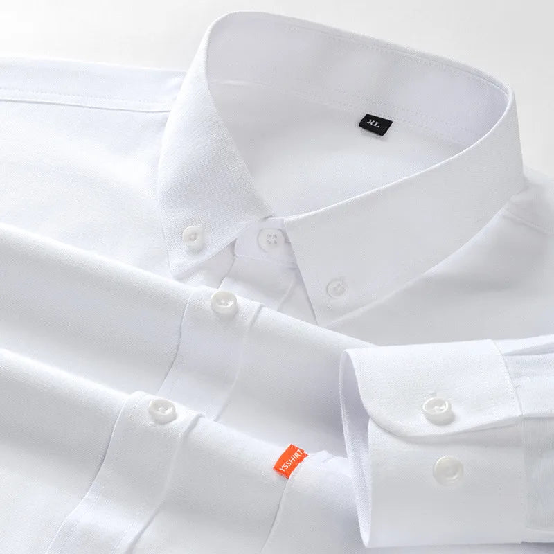 Men's 100% Cotton Shirt Long Sleeve Oxford Fabric Spring Autumn Causal