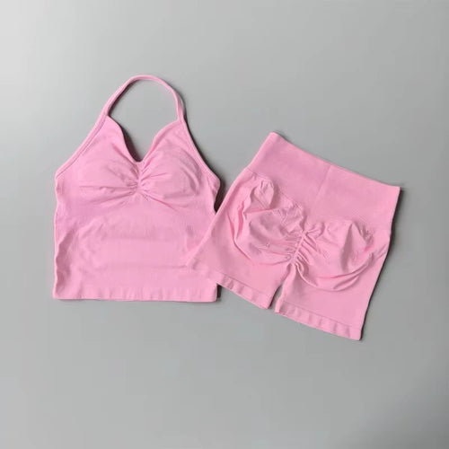 NO LOGO Women's Longline Strappy Backless Gym Top Scrunch Workout Open
