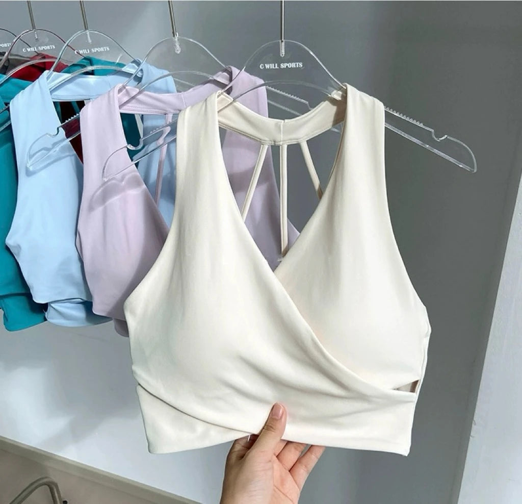 Shockproof Seamless Sexy Padded Athletic Sport Bra Women Backless