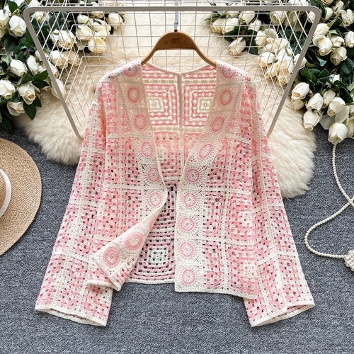 Chic vintage long sleeve print loose Knit  Elegant Fashion Sexy