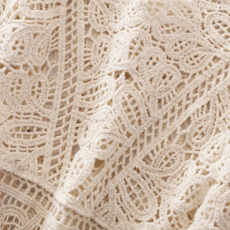 Female Beachwear Bohemian Boho Chic Crochet Eyelet Tank Tops Women
