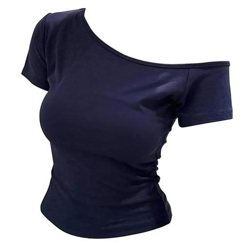 Summer Off shoulder Top Women Slim fit Body Summer  Short sleeve T