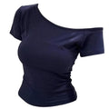 Summer Off shoulder Top Women Slim fit Body Summer  Short sleeve T