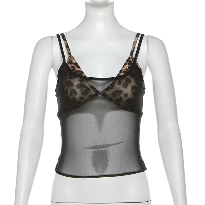 2026 Summer Camis Tanks Vest Women V-neck Sleeveless Leopaed Crop Tops