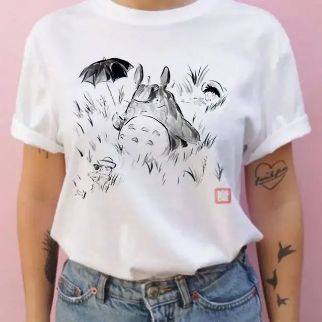 Summer men and women short-sleeved Studio Ghibli Totoro T-shirt