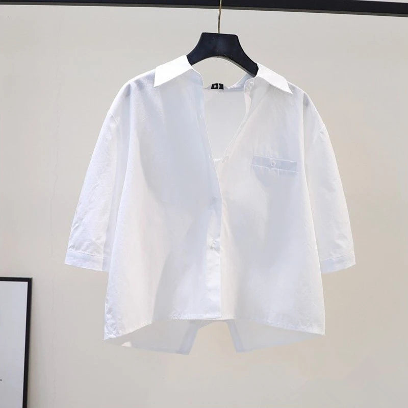 New In Spring Office Lady's White Shirts Casual Chic Korean Women's