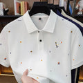 High Quality Man Summer Short-Sleeved Polo Shirt Lapel Button