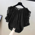 ZANZEA Women Cold Off Shoulder Blouse Fashion Ruffle Half Sleeve Tops