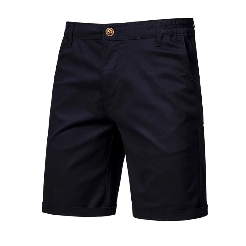 2021 New Summer 100% Cotton Solid Shorts Men High Quality Casual Business Soci