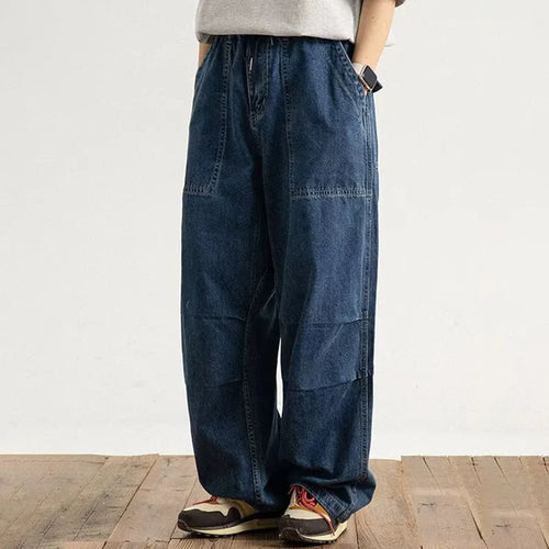 Spring And Autumn Japanese Style Oversized Straight Leg Jeans Loose