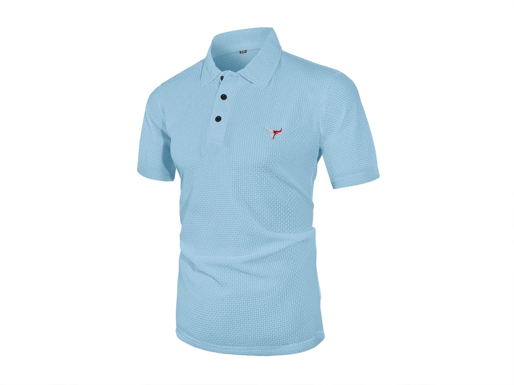 Summer ice silk lapel men's short-sleeved T-shirt, men's top