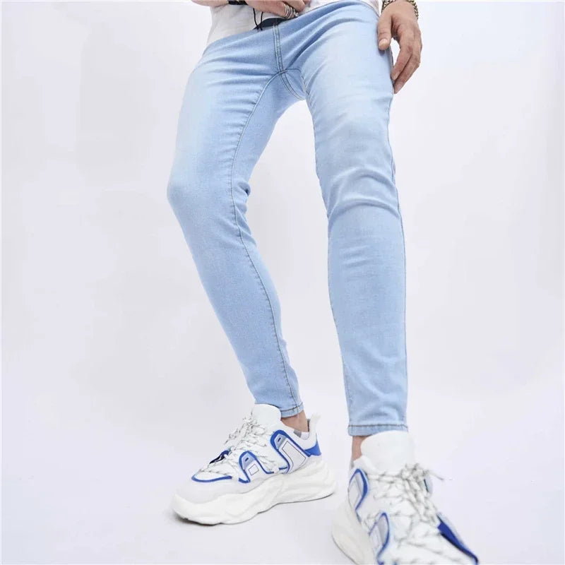 2025 Men Classic Advanced Pencil Jeans Homme Man Soft Stretch Black
