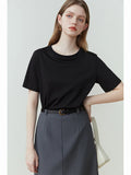 FSLE 100% Cotton Short-Sleeved T-Shirt Women'S Spring Summer New Round