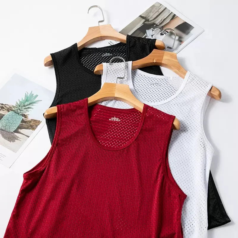 Men's Ice Silk Mesh Vest Lightweight Sports Summer Wear Sleeveless