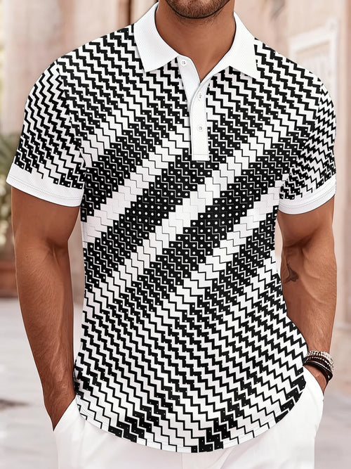 2026 Summer Men's Polo Shirt 3D Printed Pattern Breathable Lightweight