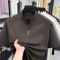 Summer Men's Casual Half Zip T Shirt Lightweight Breathable Fabric
