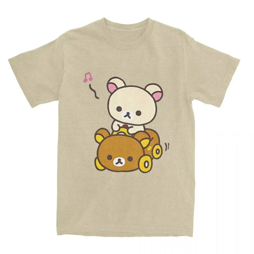 Round Neck Short Sleeve T-shirt for Men and Women with Car Hipster