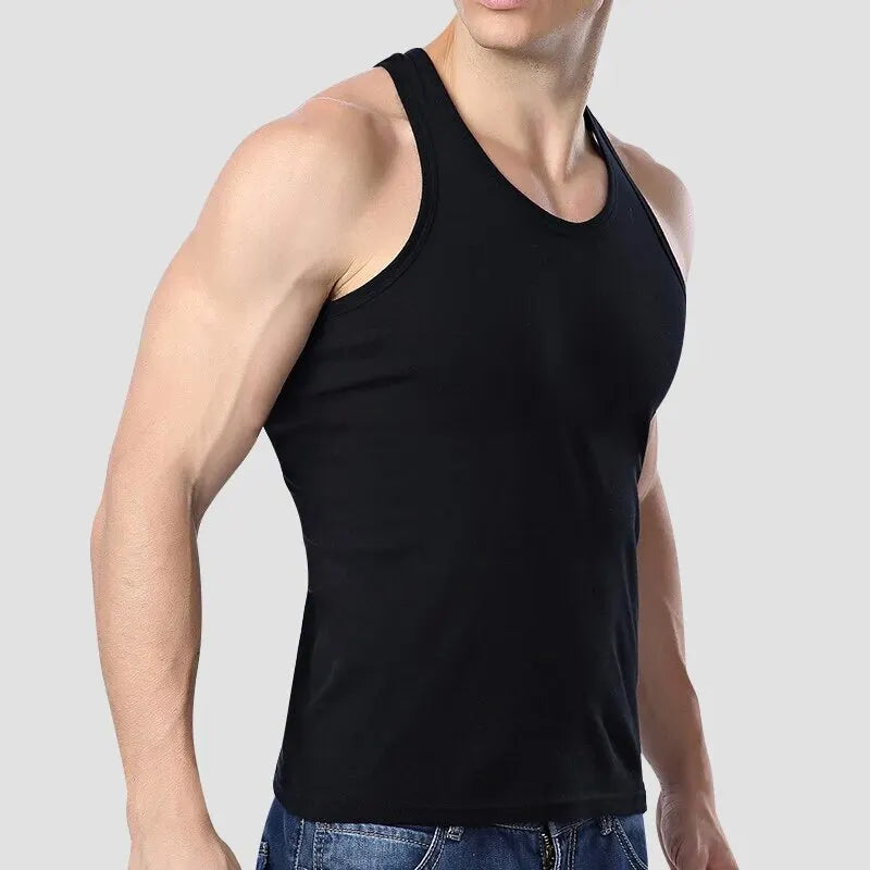 2025 New Men's Summer Lightweight Cotton Tight Vest Sports Casual