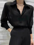 Sun-proof Transparent Shirt Female Mesh Long Sleeve Top Solid Color