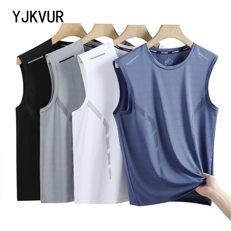 YJKVUR Sports Quick Dry Sleeveless T-Shirt for Men Summer Men