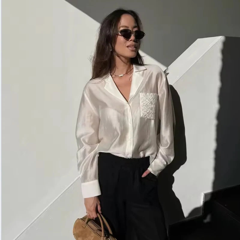 2026 New Women's Spring Shirts Fashion Loose Elegant Office Shirts