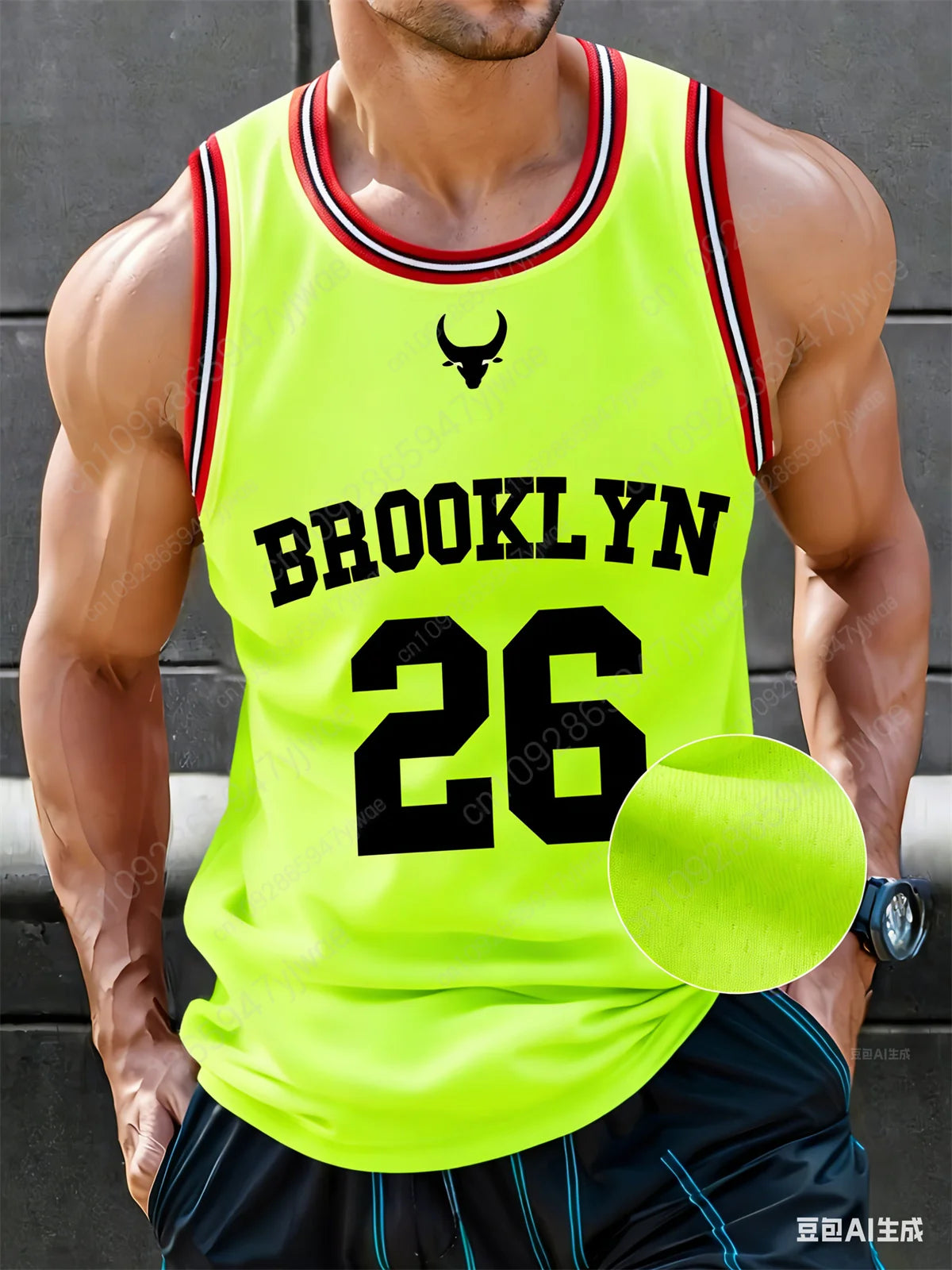 Brooklyn No.26 O-Neck Basketball Vest Loose Quick Drying Fabric