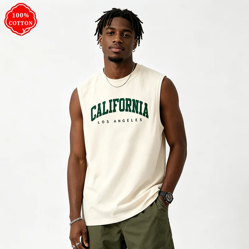 100% pure cotton men's summer casual loose California pattern printed