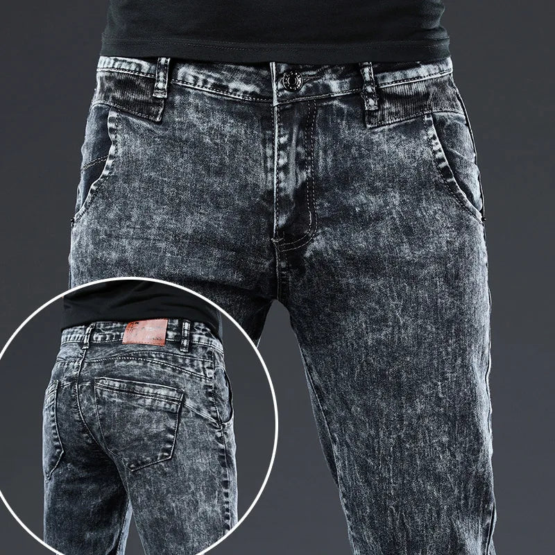 2024 Classic Korean Fashion Street Trendy Men Skinny Retro Snowflake