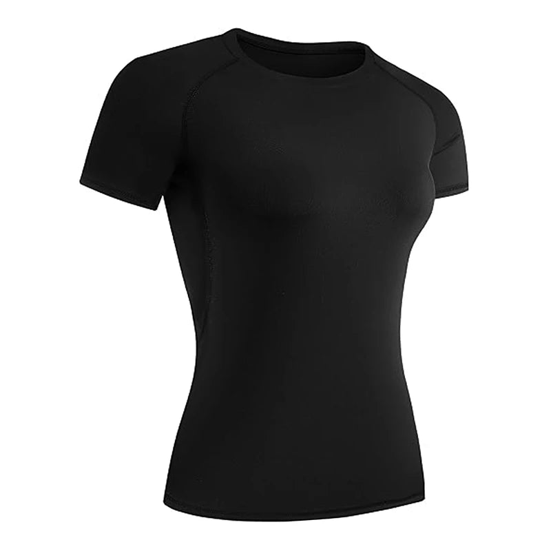 Women's Compression Shirt Short Sleeve Athletic Yoga Running T-Shirt